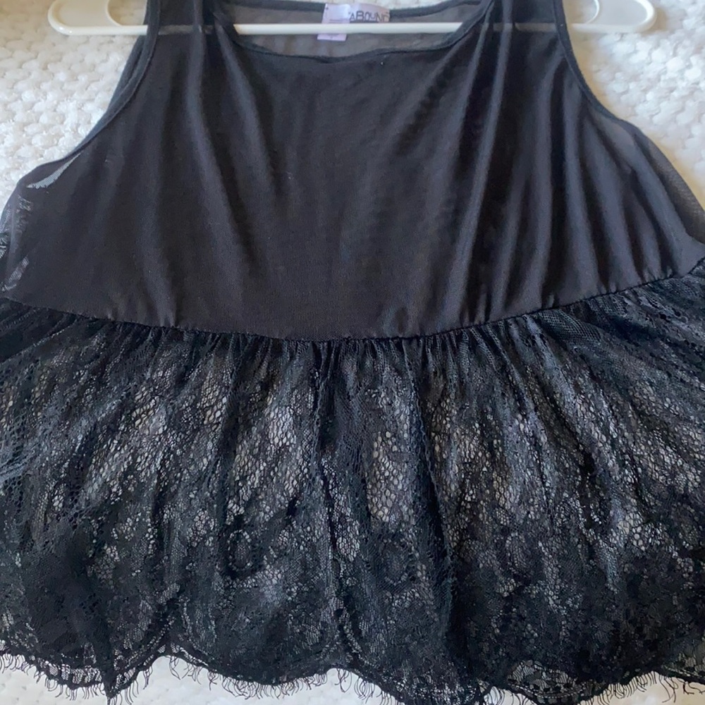 Black transparent top.